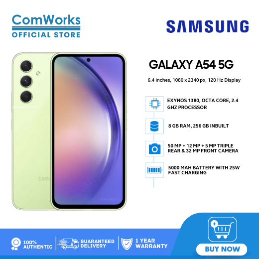 Original New Samsung Galaxy A54 Samsung a54 5G Exynos 1380 6.4 FHD+ Super  AMOLED Triple 50MP