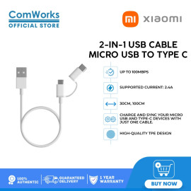 Xiaomi 2in1 USB Cable Micro USB to Type C 30cm