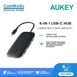 AUKEY CBC71 8 in 1 USB C Hub with Ethernet Port, 4K USB C to HDMI
